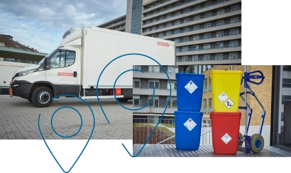 Deutschlandweites Logistiknetz für die Abholung von Laborabfällen